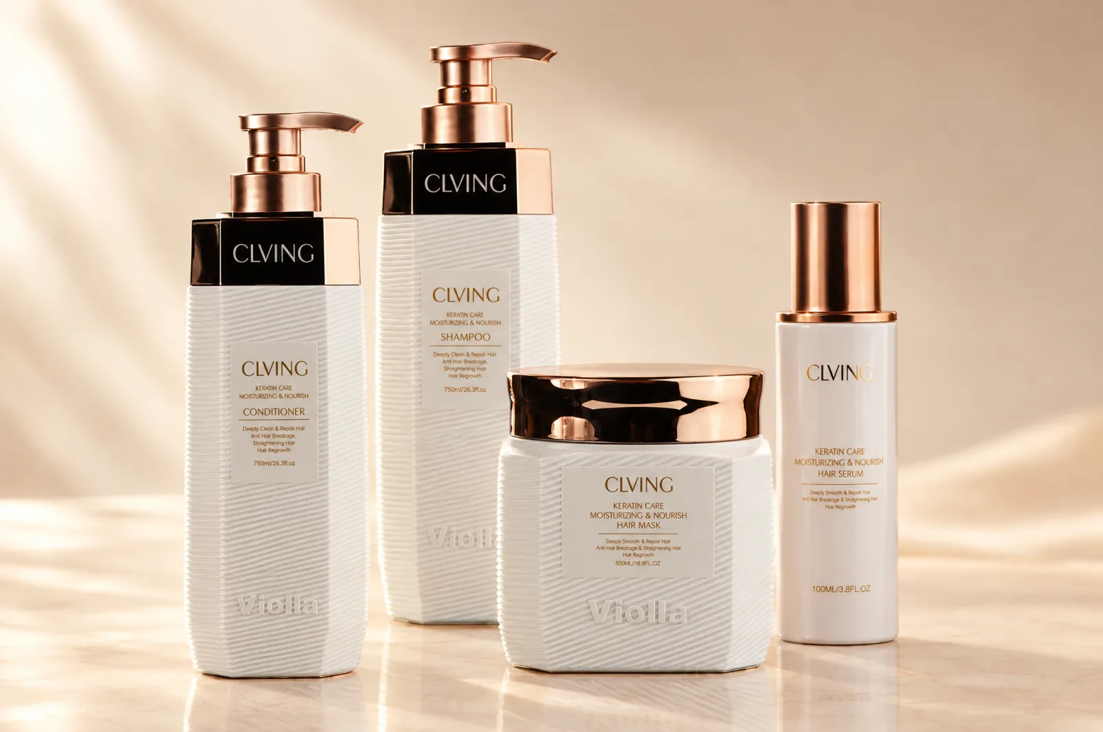 CLVING Keratin collection — shampoo, conditioner, mask and serum